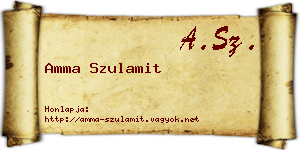 Amma Szulamit névjegykártya